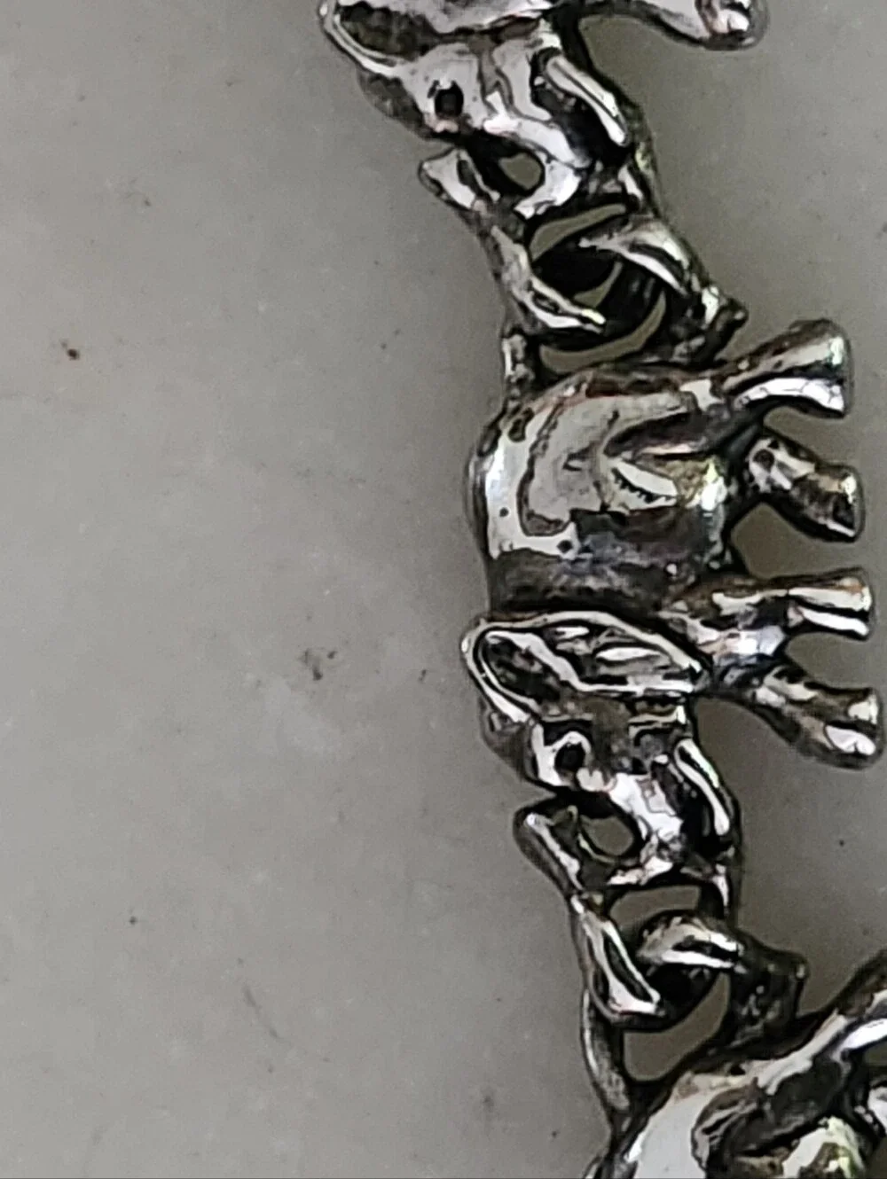 Silver Tone Elephant Link Bracelet